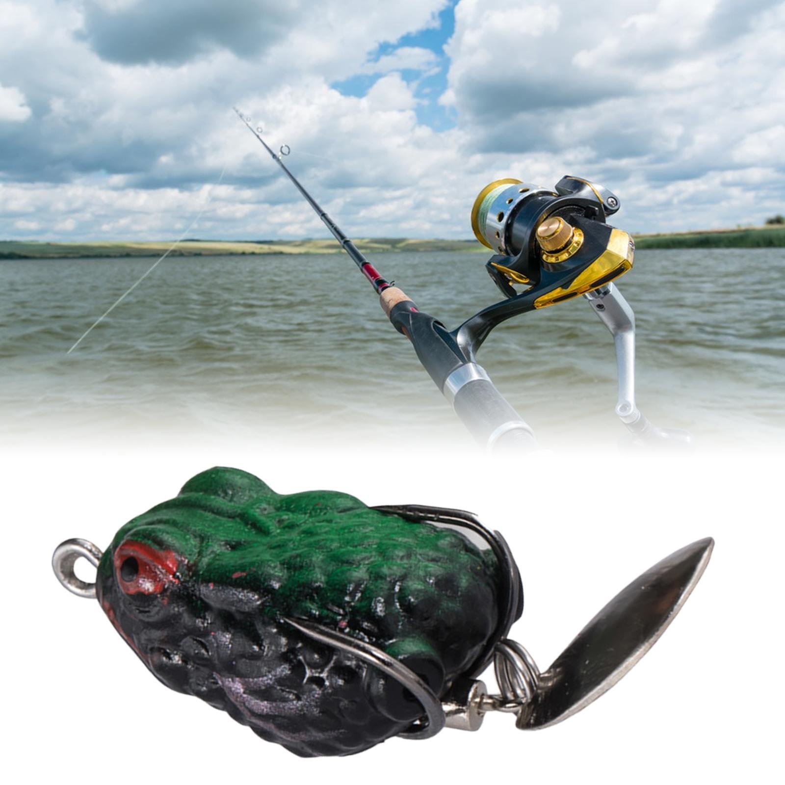 Lure, Frog Lure, Metal Sequin, Silicone Bass Fishing Double Hooks, Fishing Crankbait Lure, Float on Water Lure for Freshwater