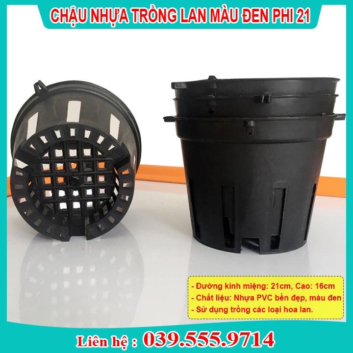 BỘ 5 CHẬU NHỰA TRỒNG LAN MÀU ĐEN ĐƯỜNG KÍNH MIỆNG 21CM - BỀN ĐẸP GIÁ RẺ