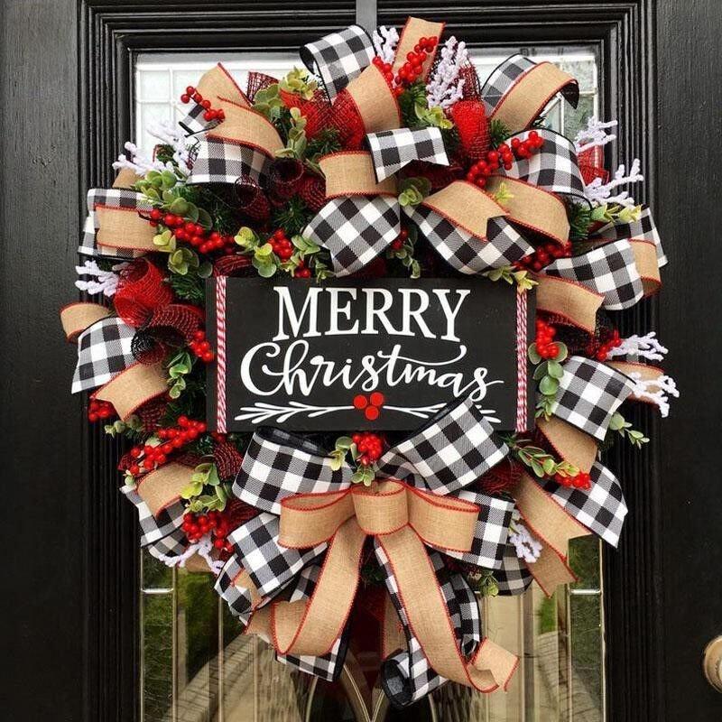 Vòng nguyệt quế Noel giáng sinh Handmade trang trí dịp lễ NOEL mang lại may mắn