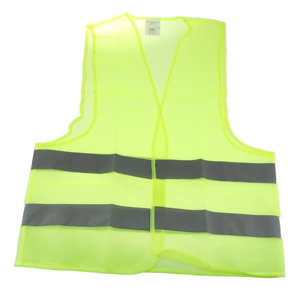 High Visibility Neon Green Safety Vest Hi Vis Reflective Jacket Large Size