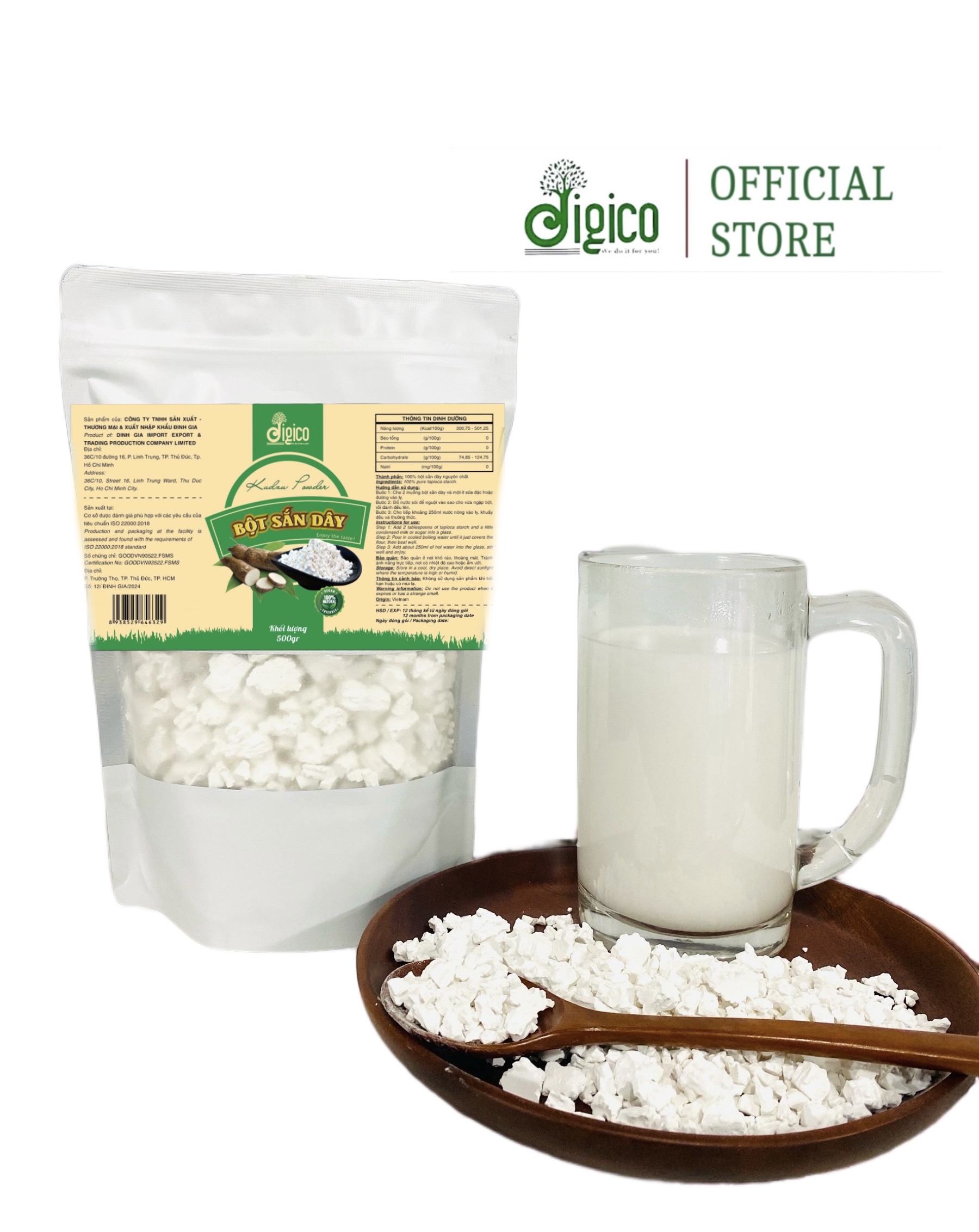 Bột sắn dây nguyên chất Digico túi 500gr