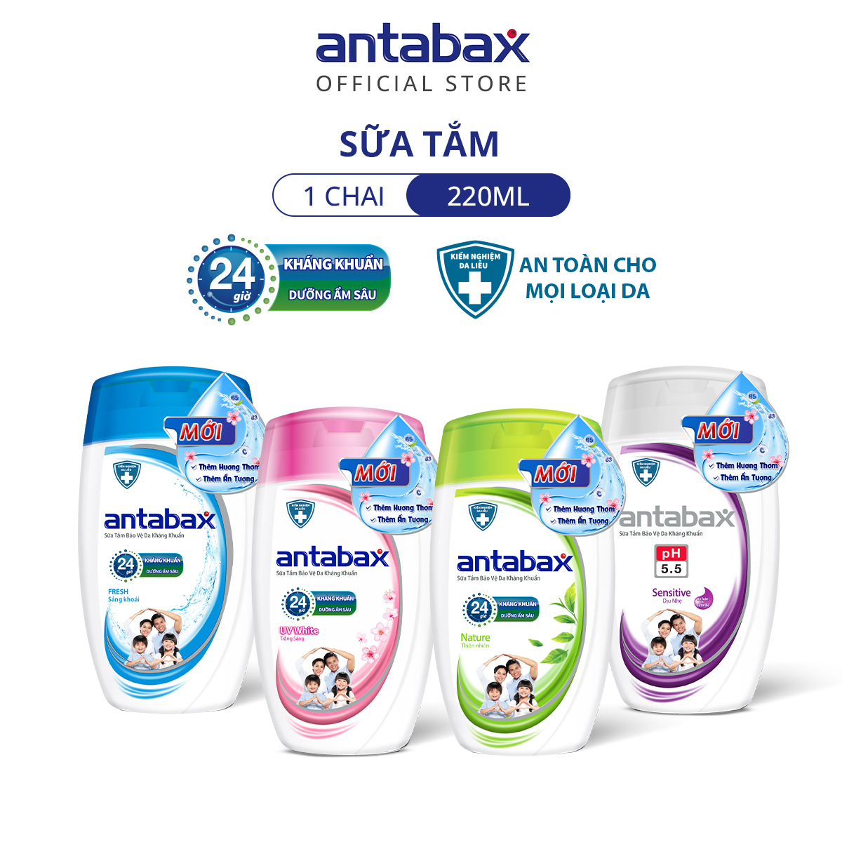 Sữa Tắm Bảo Vệ Da Kháng Khuẩn Antabax Nature Thiên Nhiên 220ml