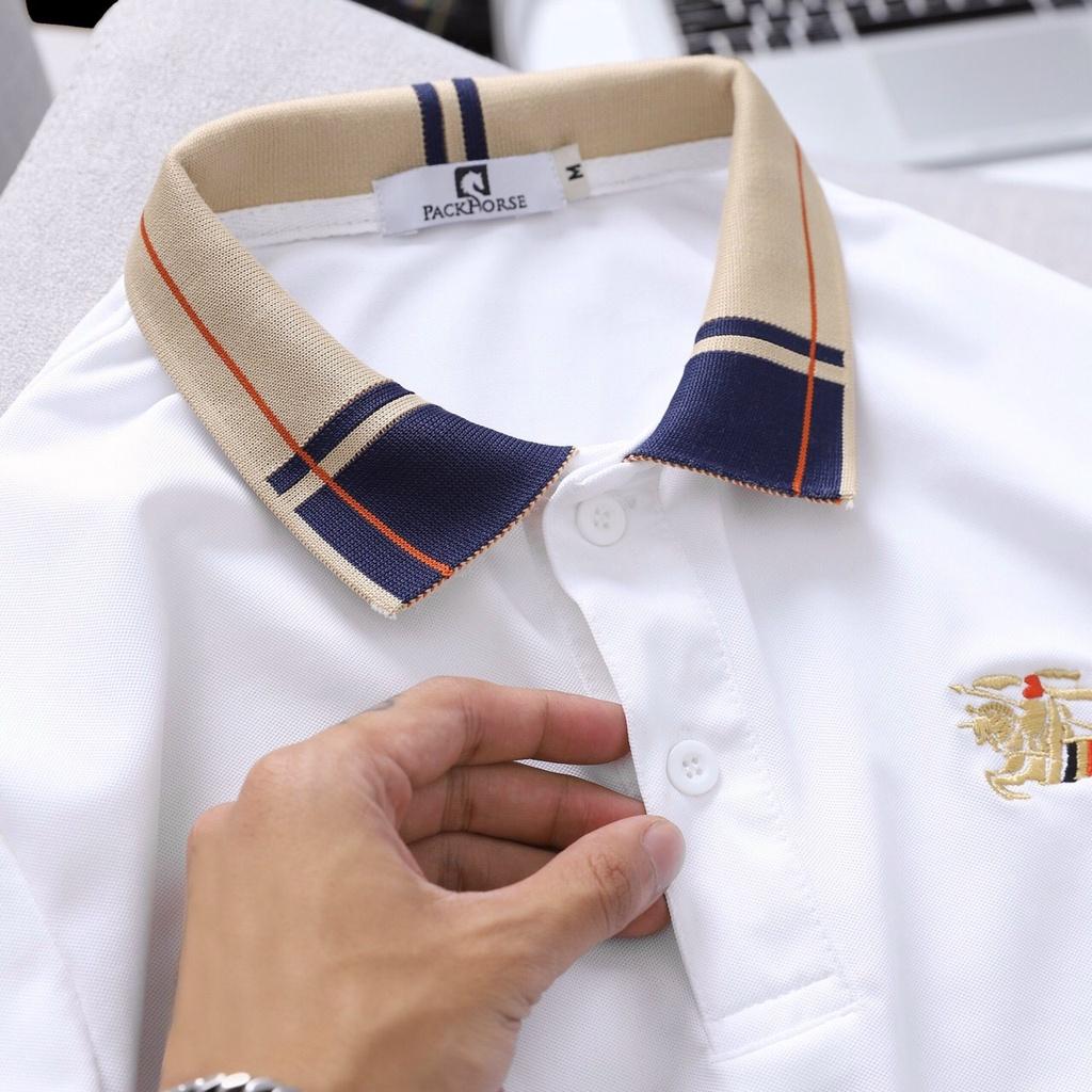 ÁO THUN NAM CỔ BẺ THÊU LOGO CÓ SIZE 3XL
