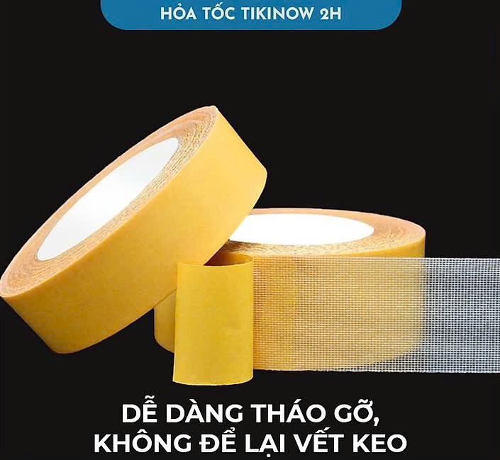 10mm*10m COMBO 2 CUỘN Keo 2 Mặt Sợi Thủy Tinh Cường Lực Dán Thảm Trải Sàn, Keo Chống Nước, Không Để Vết Keo