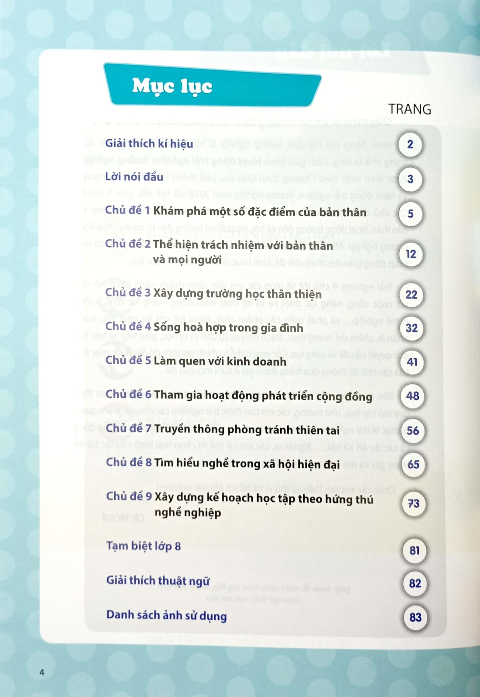Hoạt Động Trải Nghiệm, Hướng Nghiệp 8 - Bản 1