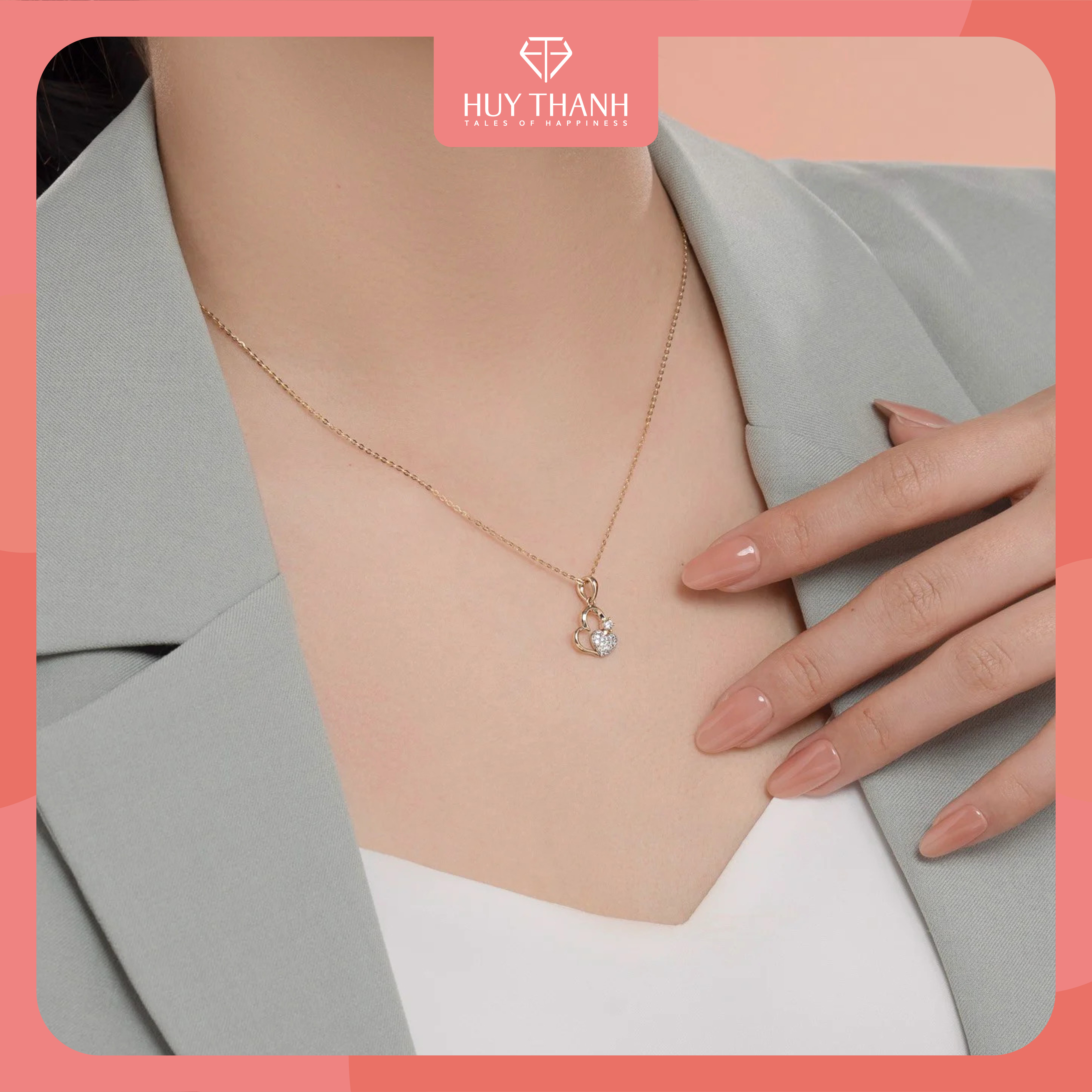 Mặt Dây Chuyền Vàng 14k Crush On You MDMAMD665 Huy Thanh Jewelry