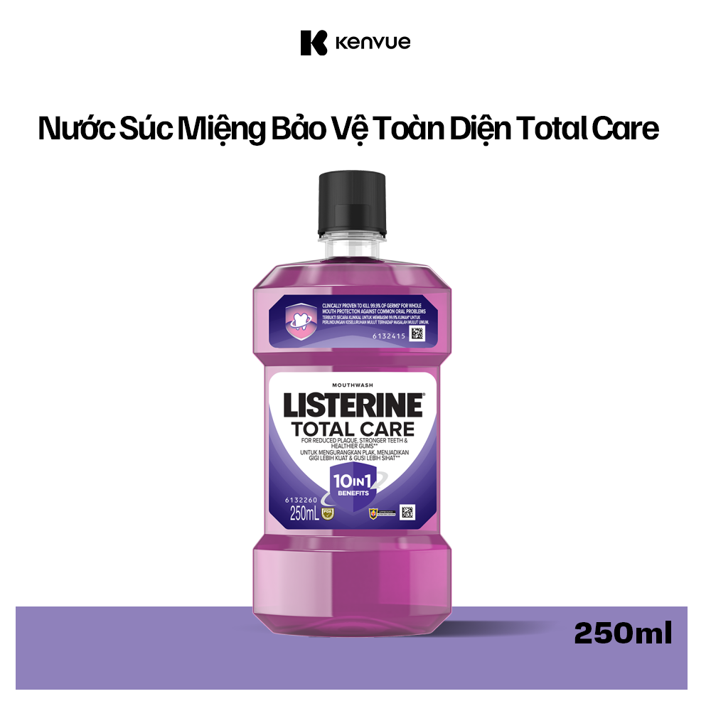 Nước súc miệng chăm sóc toàn diện Listerine Total Care Mouthwash 250ml