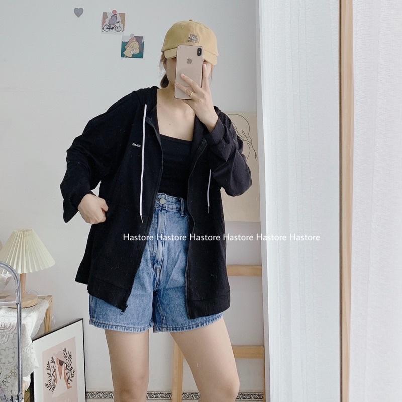 Áo khoác thun giấy mỏng thêu chữ Beans