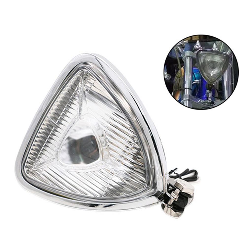 12V 55W Motorcycle Triangle Headlight Lamp for Harley Chopper Bobber
