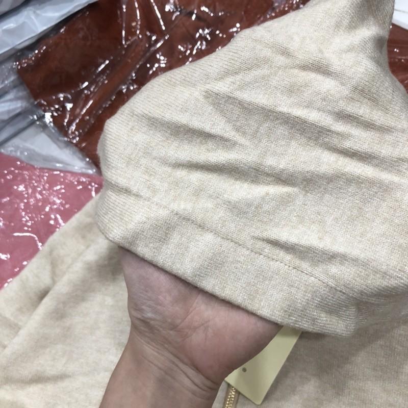 Áo Khoác Len Dệt Kim Túi Đắp Nón To