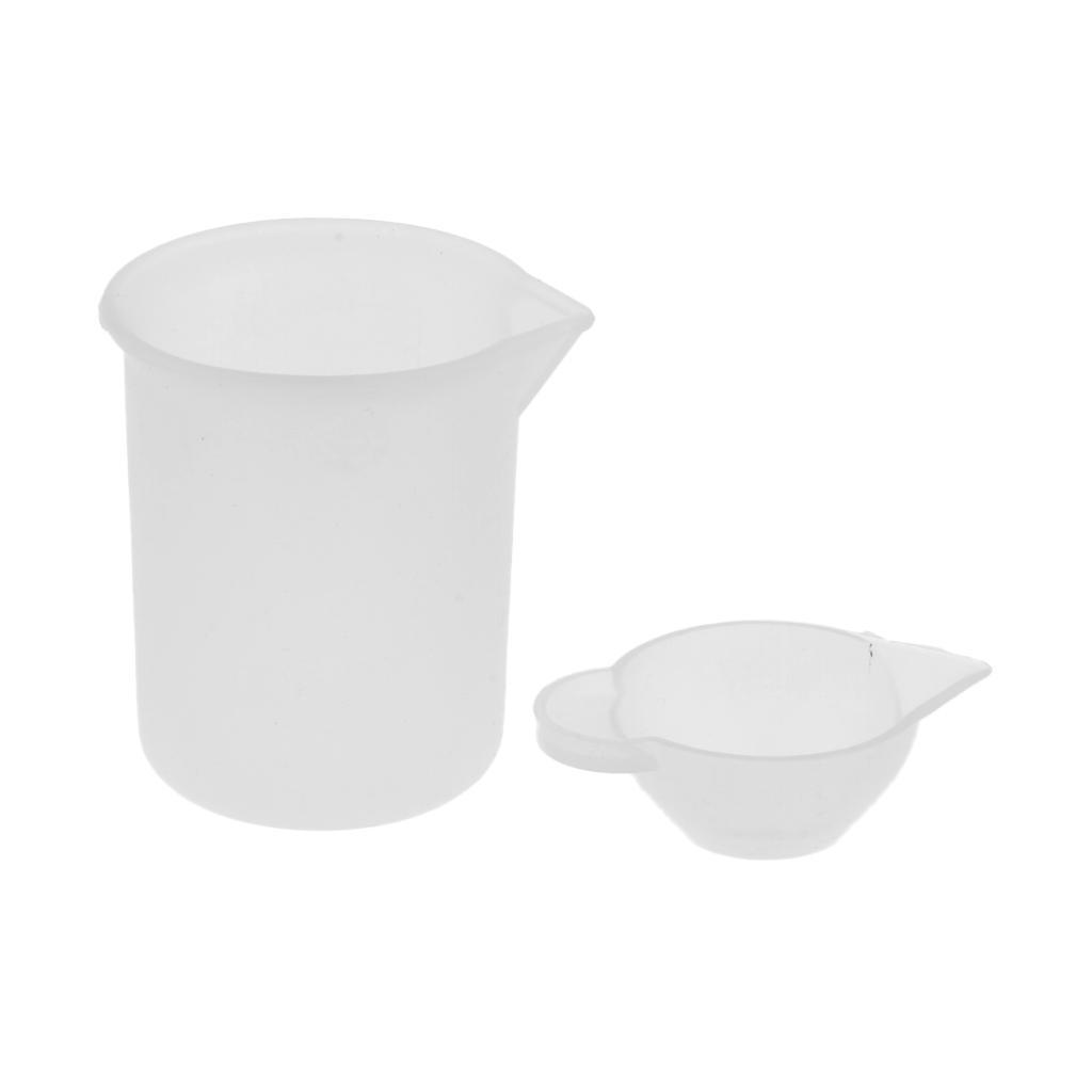 4Pcs Measuring Cup Clear Silicone Reusable Mixing Cup