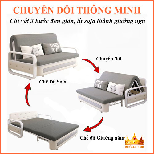 Sofa Giường Gấp Gọn Thông Minh Đa Năng, Sofa Bed Có Ngăn Chứa Đồ Rộng Tiện Lợi