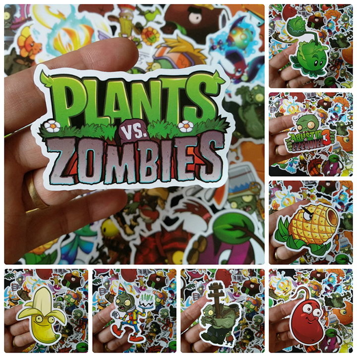 Bộ Sticker dán cao cấp chủ đề PLANTS VS ZOMBIES - Dùng dán Xe, dán mũ bảo hiểm, dán Laptop