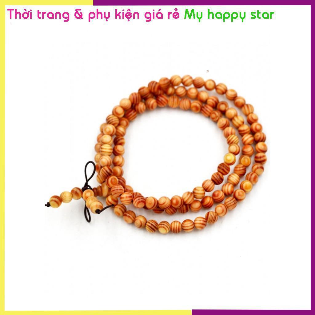 Vòng tay nam nữ 108 hạt gỗ huyết rồng 6-8 ly phong cách phật giáo