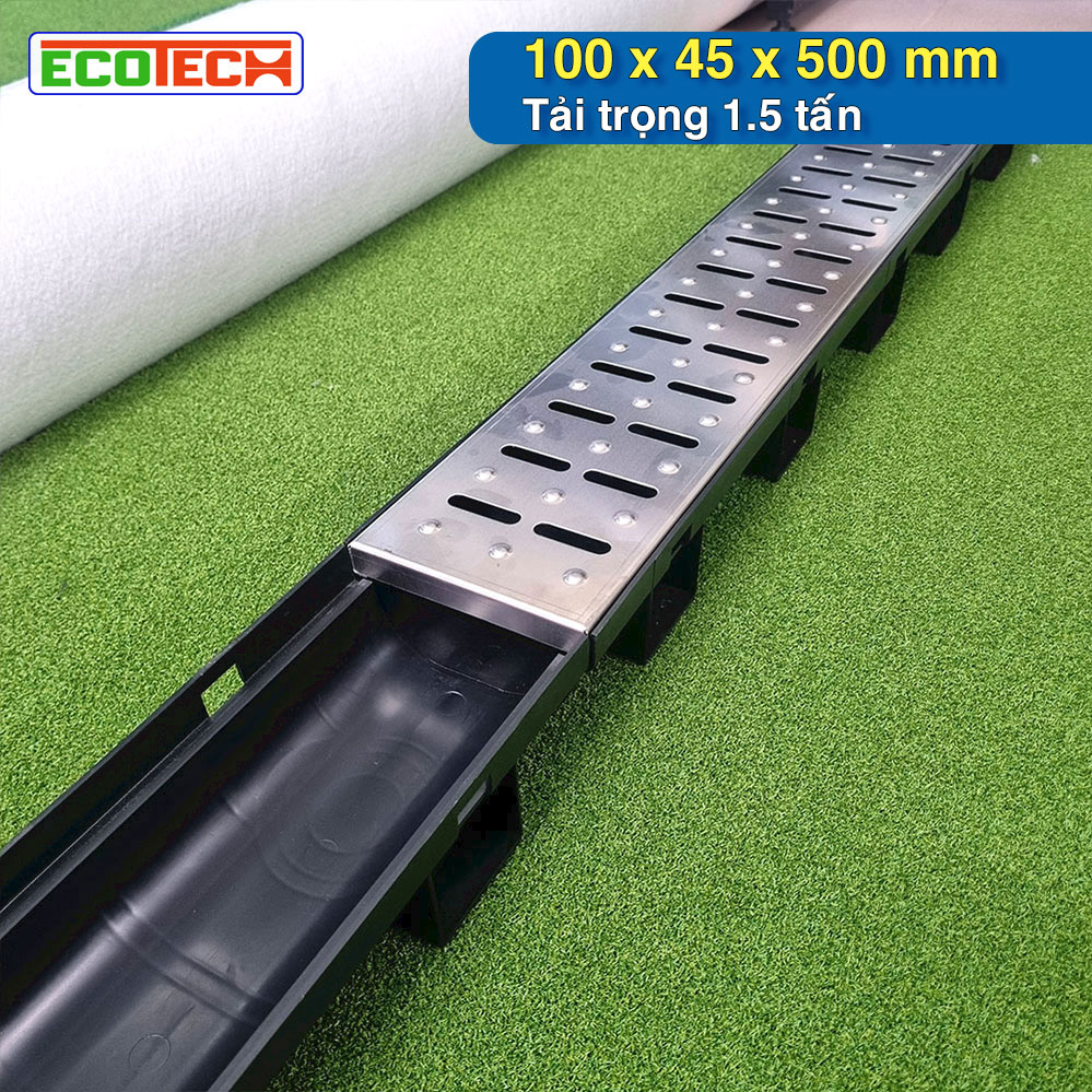 CỐNG THOÁT NƯỚC LẮP GHÉP ECO-Drain ID 100x45x1000 100x100x1000 100x150x1000 - Nắp Inox 201. Hiệu suất thoát nước cao - Thẩm mỹ - Dễ lắp đặt - Tiết kiệm chi phí thi công