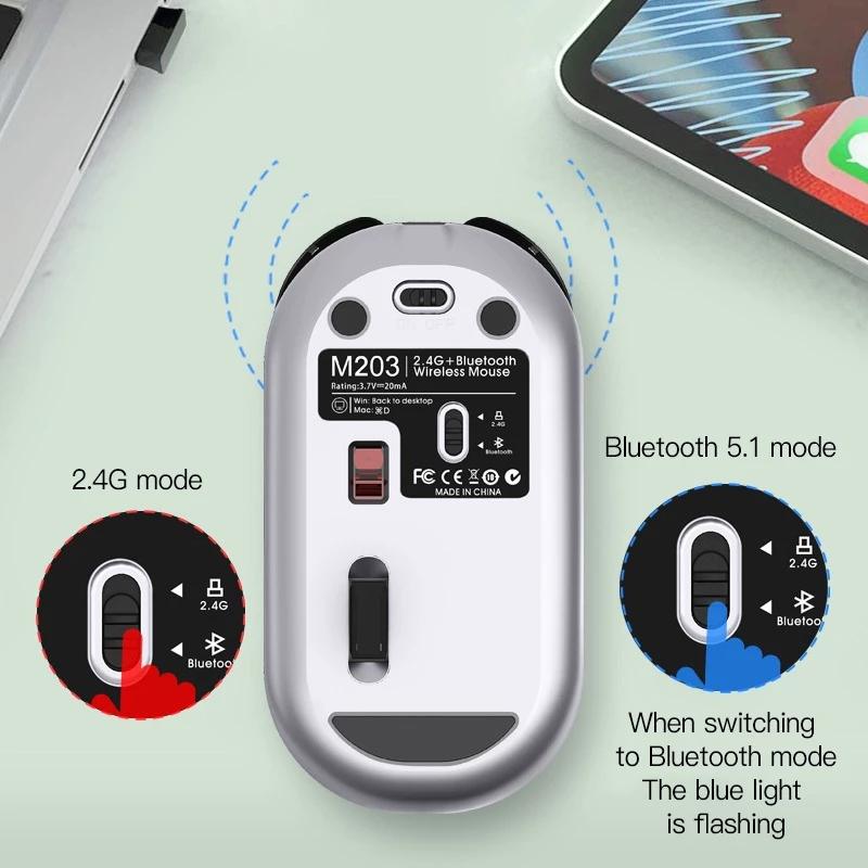 2.4G Dual Mô Hình Không Dây Bluetooth 5.0 Sạc Silent Chuột Chờ Dài Nhiều Nút Chuột Cho Máy Tính PC Máy Tính Bảng