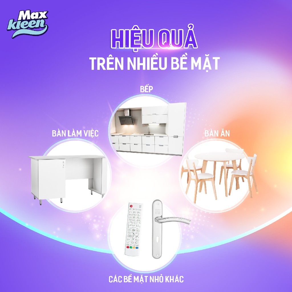 Nước Lau Bề Mặt Đa Năng MaxKleen Loại Bỏ 99.9% Vi Khuẩn Hương Trà Xanh &amp; Cam Bergamot 520ml