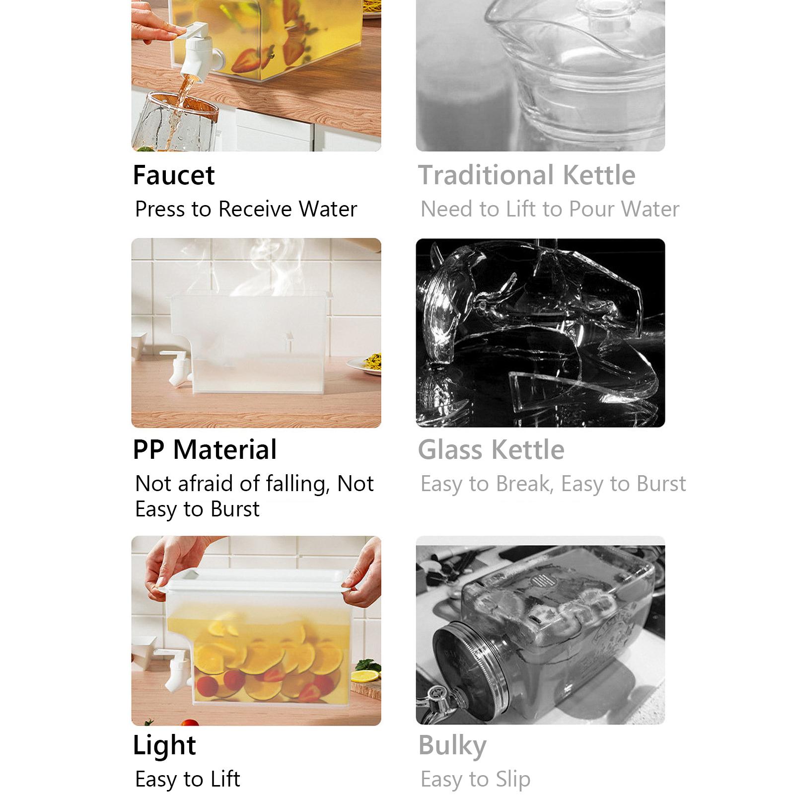 Cold Kettle Water Container Beverage Dispenser with Faucet Refrigerator Iced Cold Kettle Home Cold Drink Dispenser