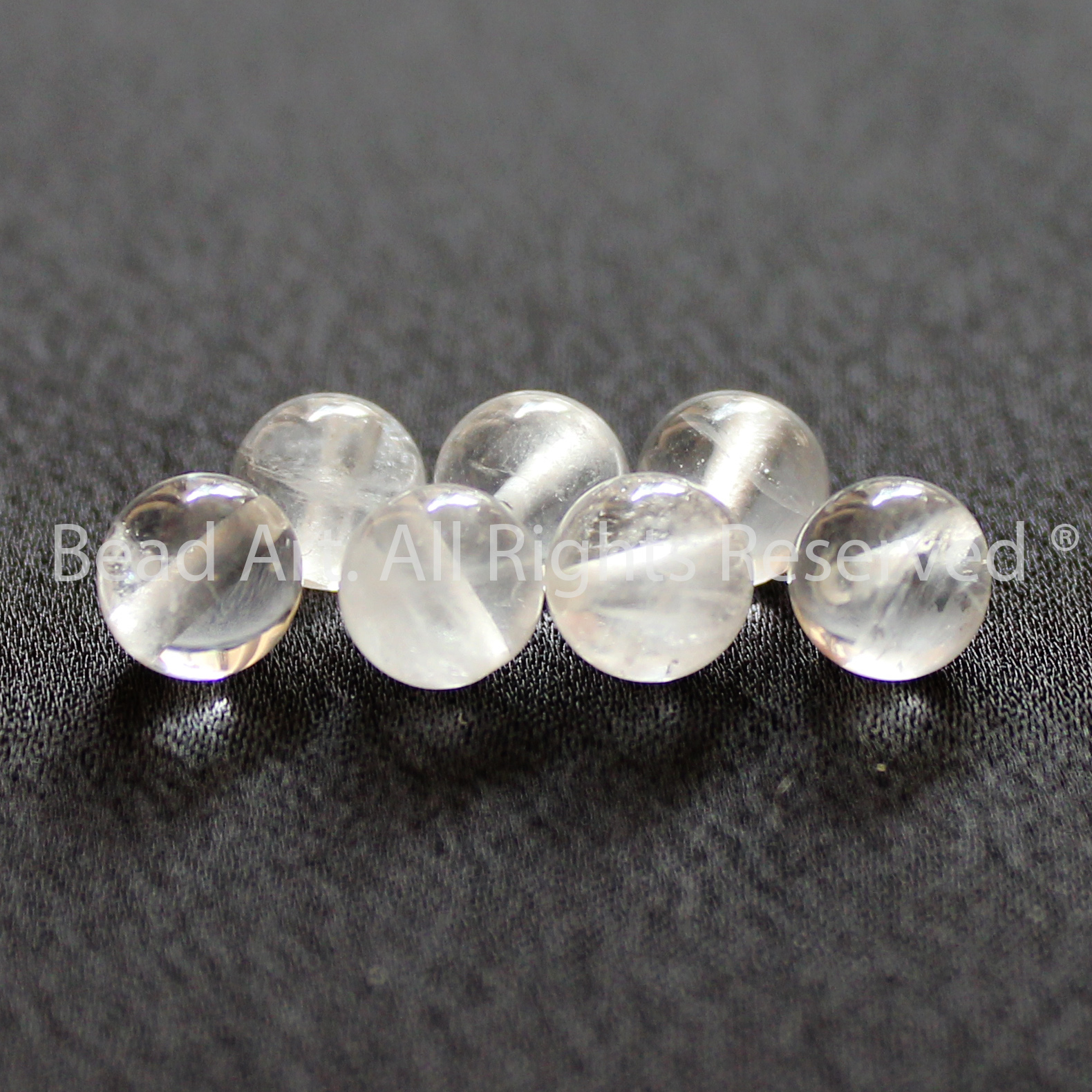 [1 Hạt/3 Hạt] 6MM Đá Thạch Anh Trắng Dạng Trong, White Quartz Tự Nhiên, Phối Vòng Tay Phong Thuỷ, Chuỗi Hạt, Trang Sức, Mệnh Kim, Thuỷ - Bead Art