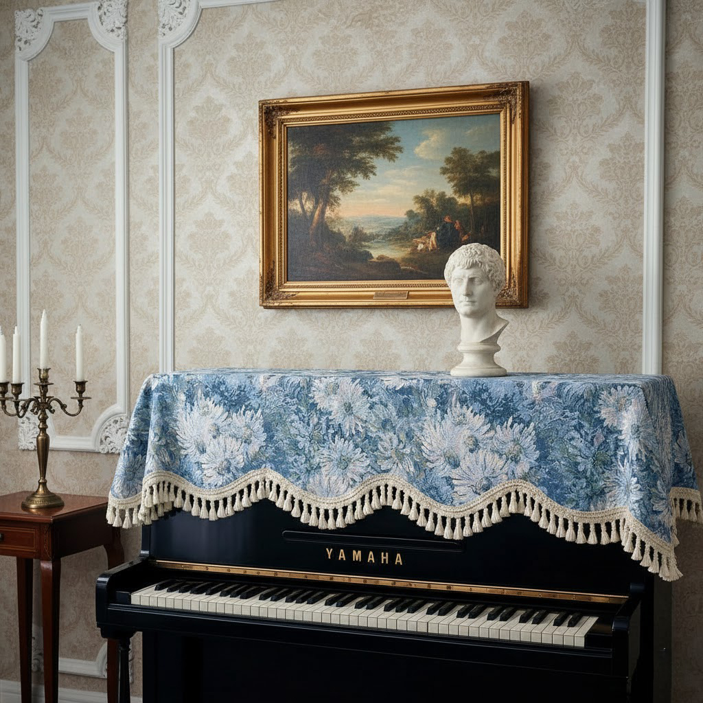 Khăn phủ đàn piano cơ đàn piano điện tử 88 phím sang trọng cổ điển giáng sinh noel năm mới Tết - Hàng chính hãng