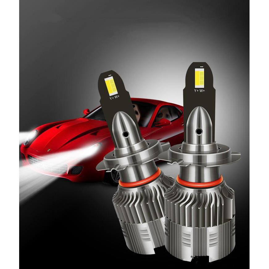 Bộ 2 bóng đèn LED 55w H4 Đổi Nhiệt Màu đá Pha Flash 9v-12v