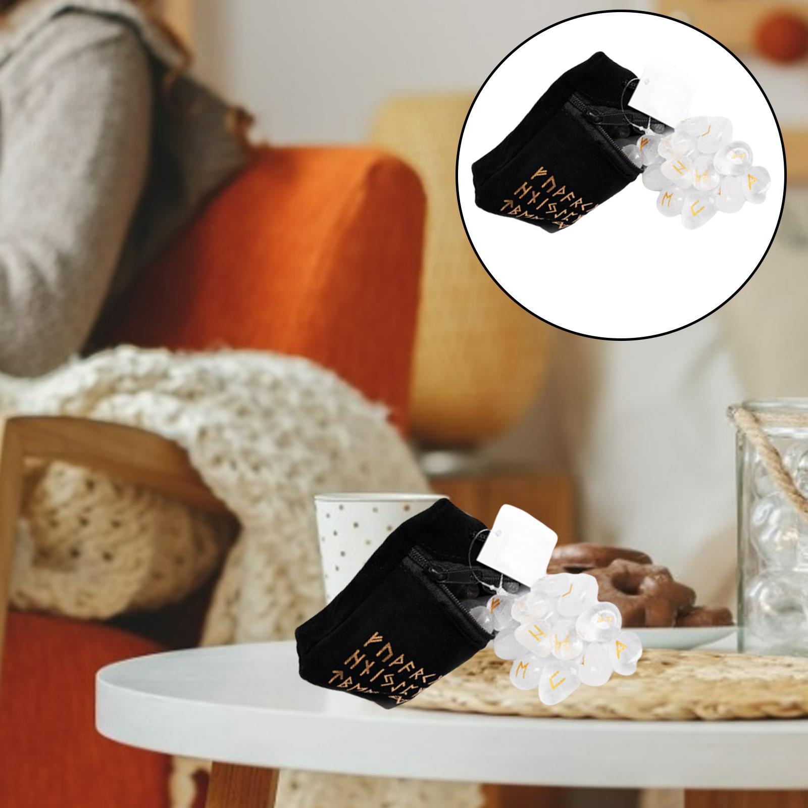 Rune Stone Kit Engraved Pagan Magick Tools Home Gift Meditation Supplies Collection