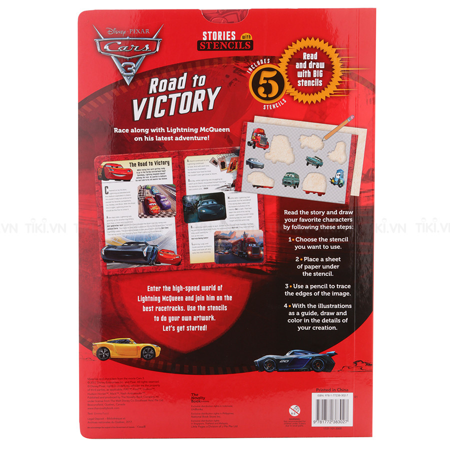 [Hàng thanh lý miễn đổi trả] Disney Pixar Cars 3 - Road To Victory - Stories With Stencils