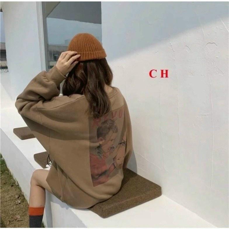ÁO KHOÁC NỈ HOODIE IN HÌNH CẬU BÉ CẮT TÓC QUÁ XINH - CHẤT NỈ BÔNG CỰC DÀY