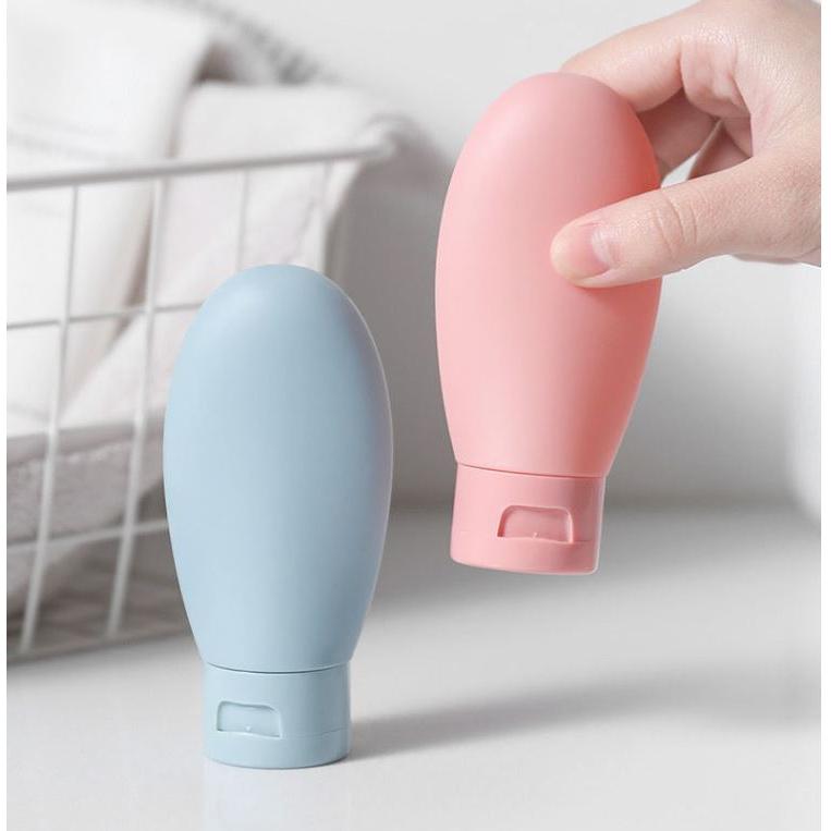 Set 3 Lọ Nhựa Dẻo PE Chiết Mỹ Phẩm, Dầu Gội, Sữa Tắm , Kem Dưỡng Da 60Ml Kèm Túi Zip Tiện Lợi Chống Rò Rỉ