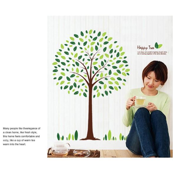 Decal trang trí tường - Cây lá hình tròn Xinh xắn