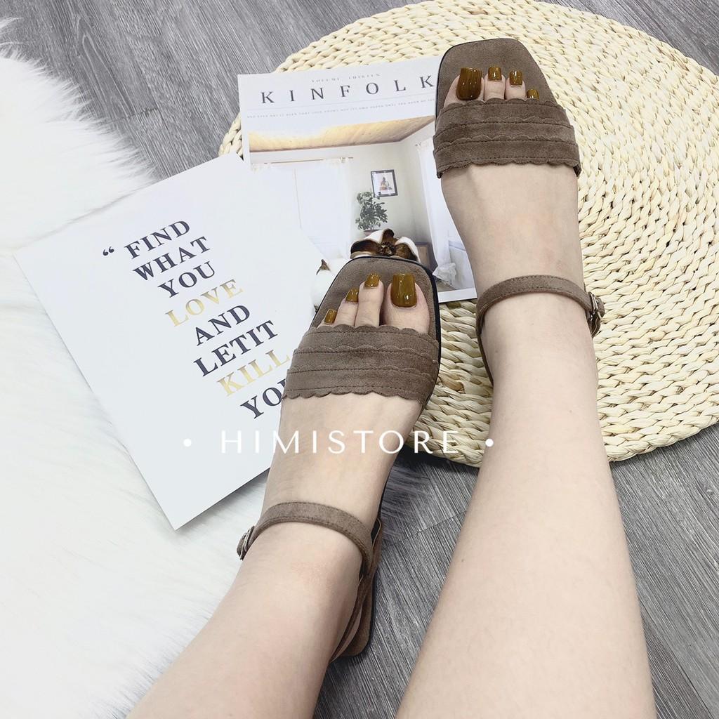 GIÀY SANDAL NỮ BIG SIZE ĐẾ BỆT QUAI NGANG THỜI TRANG HIMI180  HIMISTORE