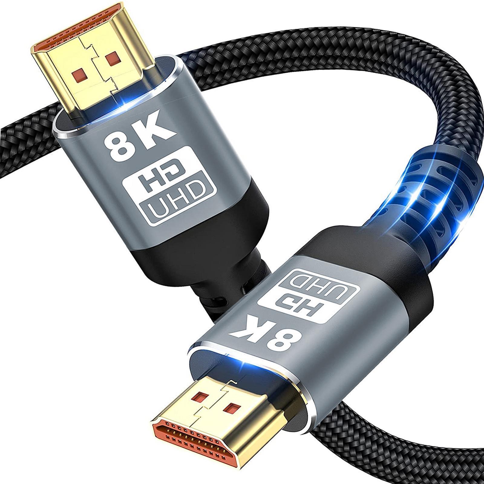 8K HDMI Cable 2.1, 48Gbps Audio Video HD Cable for UHD TV Laptop Game Consoles Projector