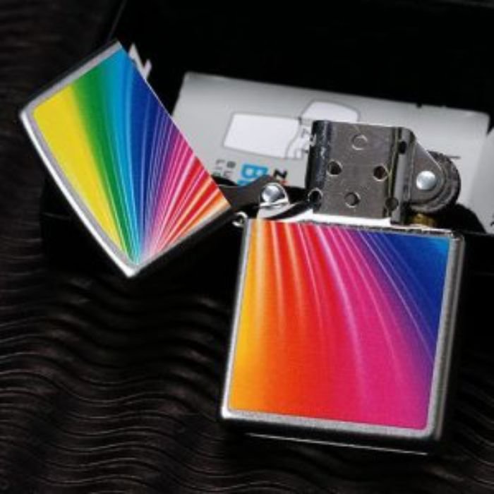 Bật Lửa Zippo Lighter Rainbow Satin Chrome Chính Hãng Usa