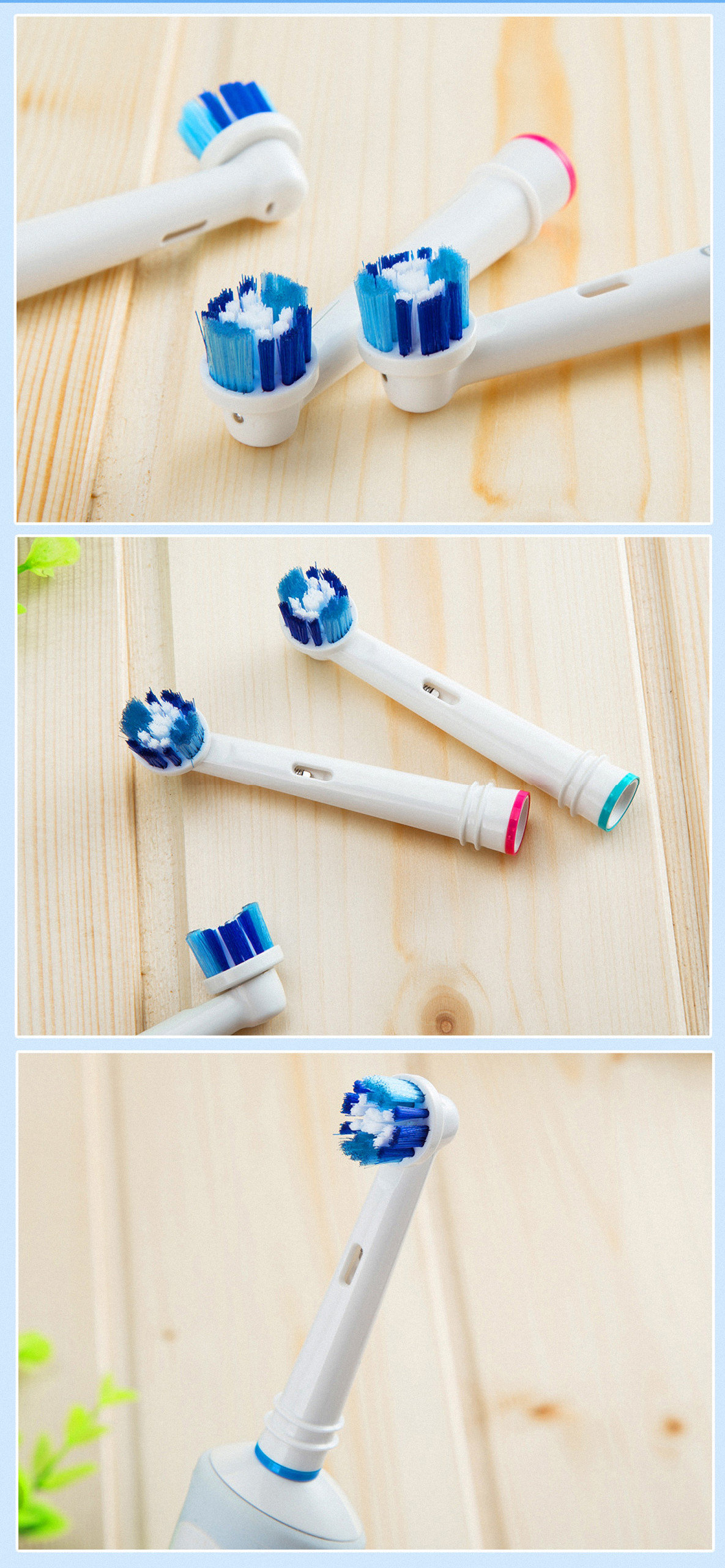 Cho máy Oral B Braun, bộ 4 Đầu Bàn Chải đánh răng điện thay thế MIHOCO EB20-P New , làm sạch mảng bám, chăm sóc nướu
