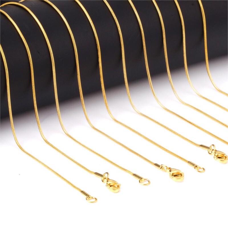 Dây chuyền mì cam kết không đen không gỉ Kami shop có thay móc tròn