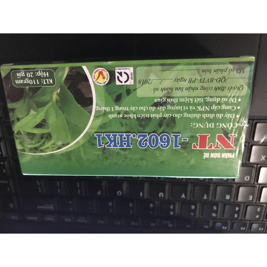 Phân bón chậm tan dạng túi lọc hộp 20 túi NT-1602 HK1 cung cấp dinh dưỡng cho phong lan, hoa cảnh