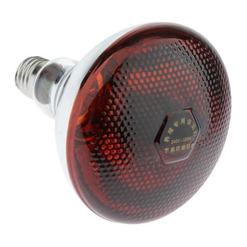 2xWaterproof E27 Heat Light Bulb Breeding Lamp Infrared Heater Bulbs 100W
