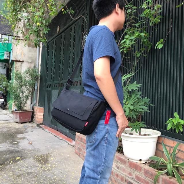 Túi tote đeo chéo Unisex nam nữ YME vải canvas cao cấp có khóa miệng YSB03D