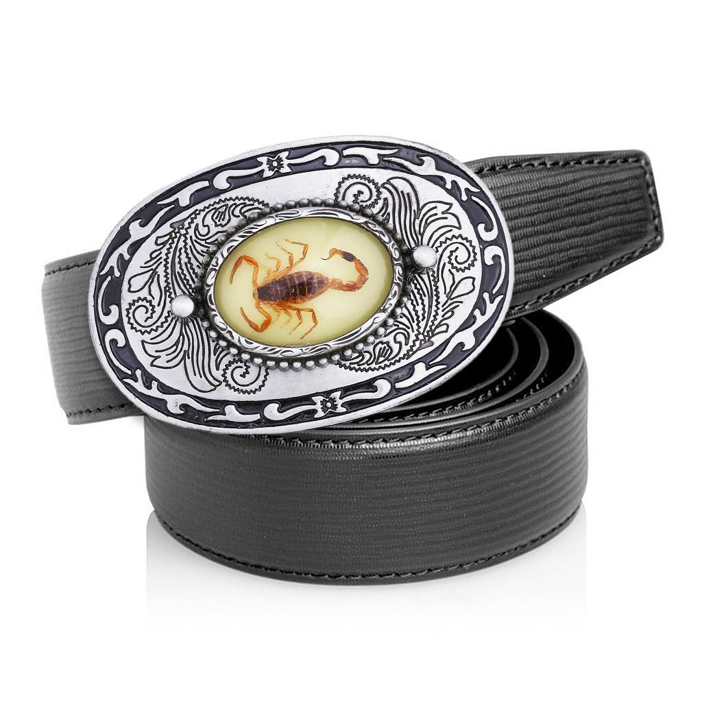 Men' Belt Buckle Alloy Classic Buckle for Leather Belts Tin Color