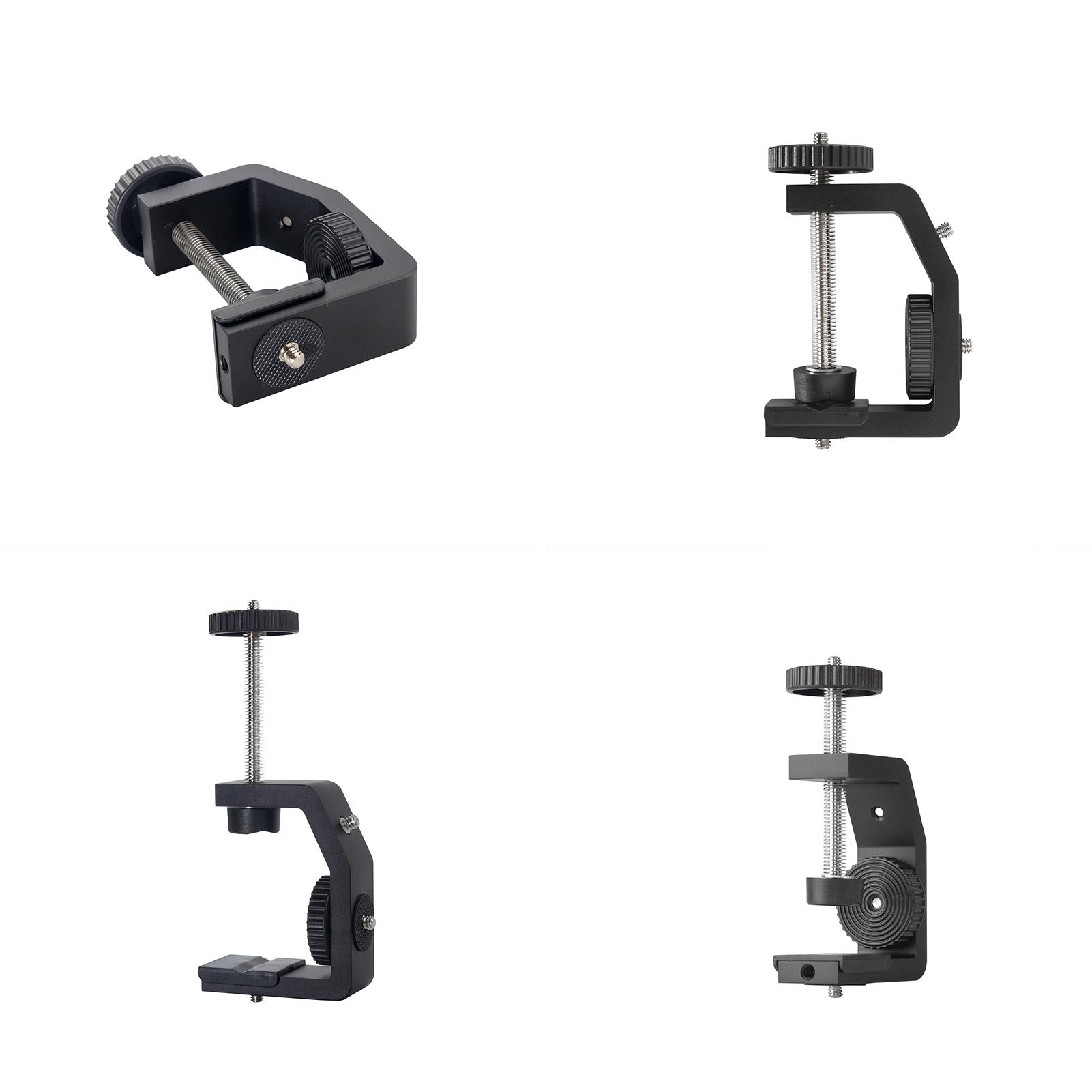 Kẹp C hợp kim nhôm đa năng + Thanh mở rộng chân máy có thể điều chỉnh với vít 1/4 inch Chiều dài có thể điều chỉnh 33 ~ 60cm cho