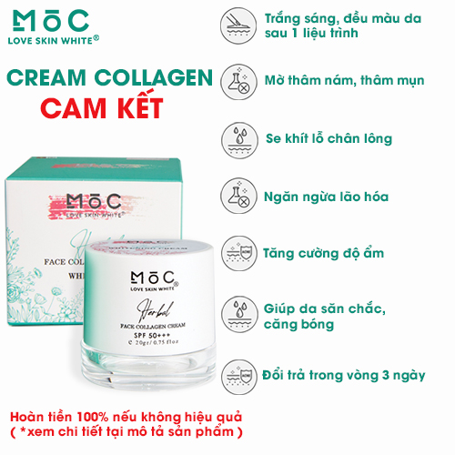 KEM DƯỠNG TRẮNG, TÁI TẠO, TRẺ HÓA, LÃO HÓA - COLLAGEN 20G - MỘC