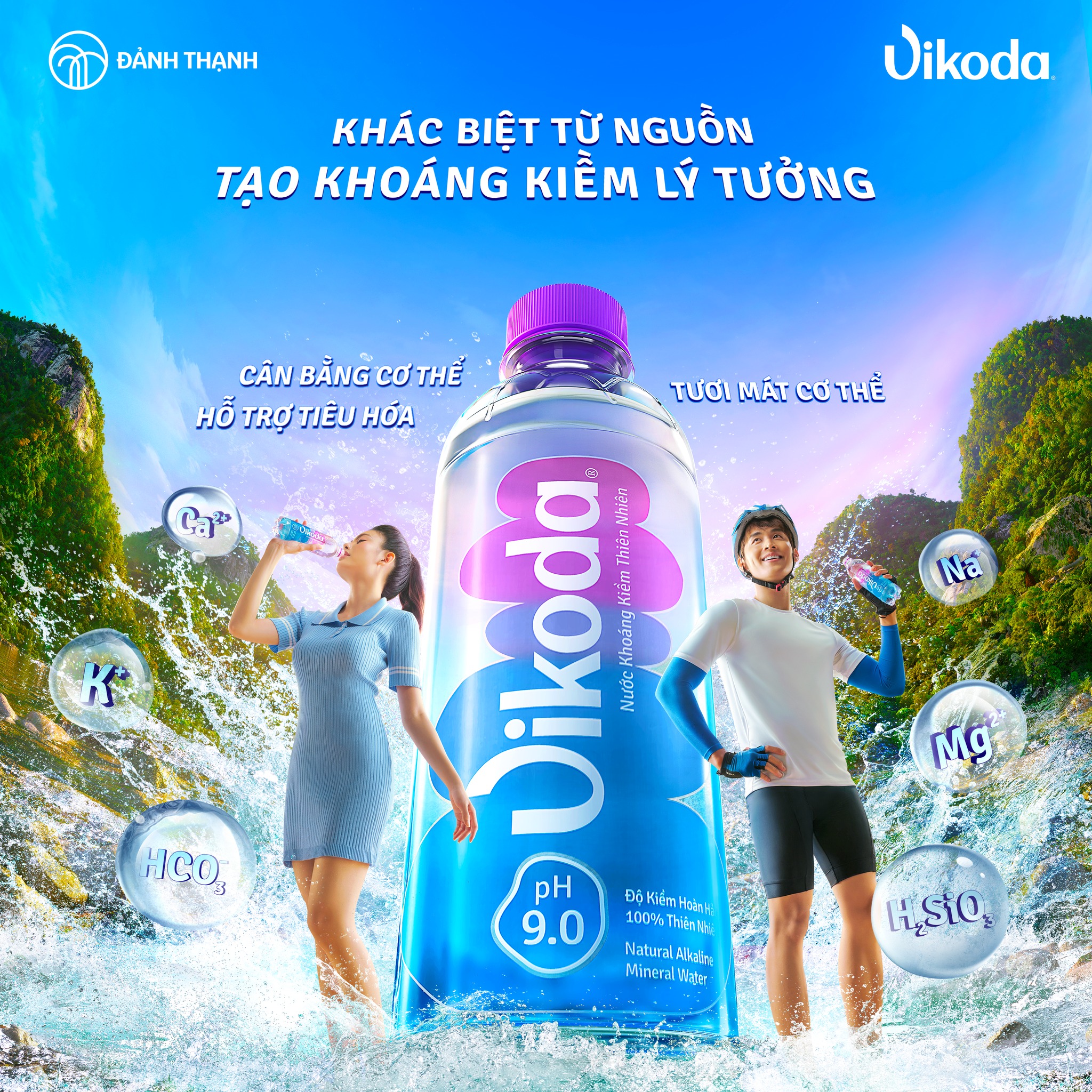 Thùng 24 chai Nước Khoáng Kiềm Thiên Nhiên Vikoda 500ml