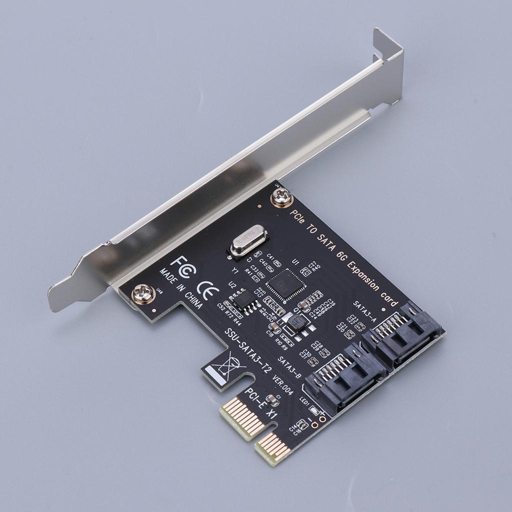 1 to 2 SATA 3.0 PCI E Slot Expansion Card with Internal SATA Header Port Adapter