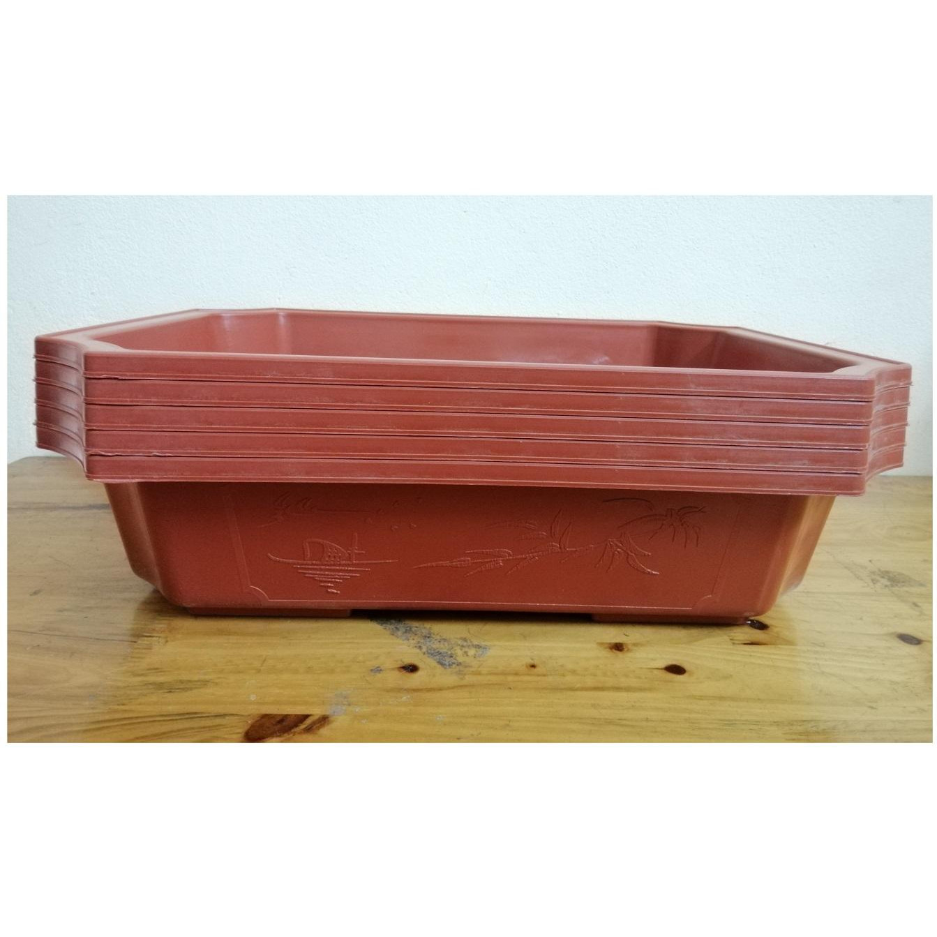 5 Khay Nhựa Bình Thuận PLASTIC Kích Thước 50X35X12CM - Màu Nâu
