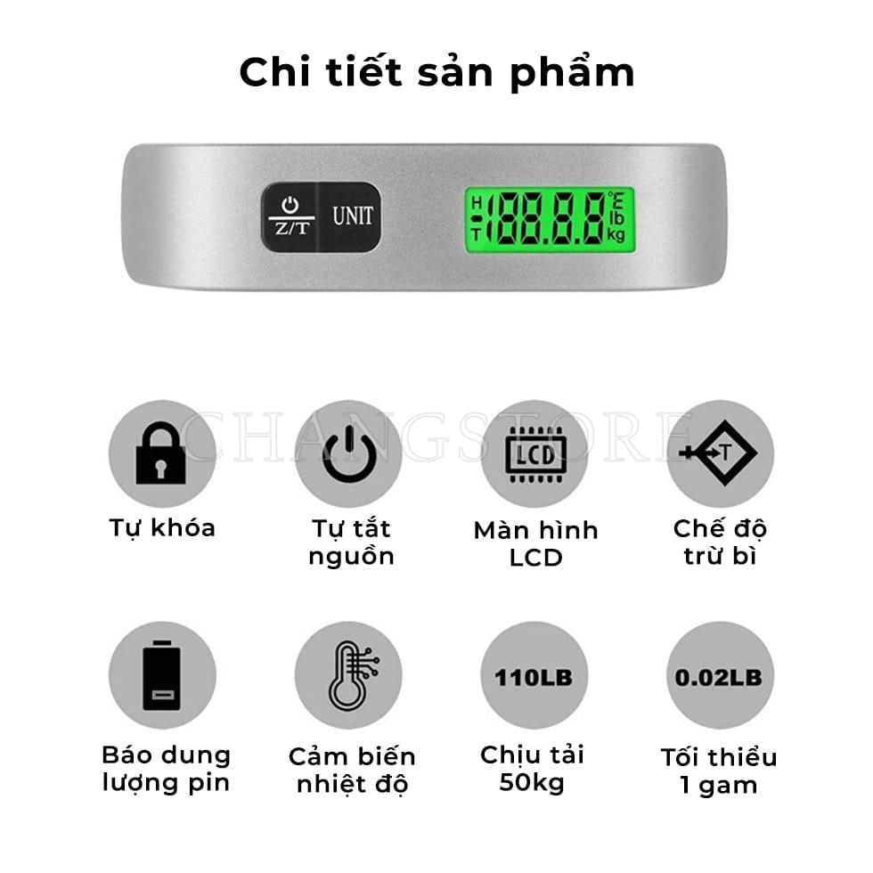 Cân Điện Tử Cầm Tay Mini, Cân Hoa Quả Đi Chợ Trọng Lượng Tối Đa 50kg