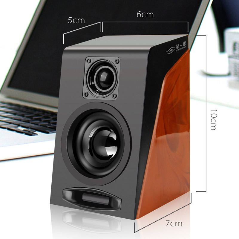 Loa máy tính để bàn Máy tính xách tay Máy tính xách tay Máy tính để bàn Hifi Stereo USB Mini Loa USB loa 3,5mm loa USB Màu sắc: Brown