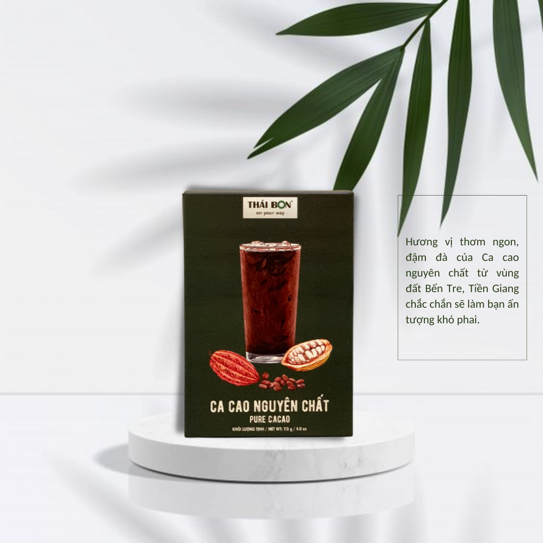 Ca cao nguyên chất Thái Bon hộp 115g - Bột Cacao Thái Bon