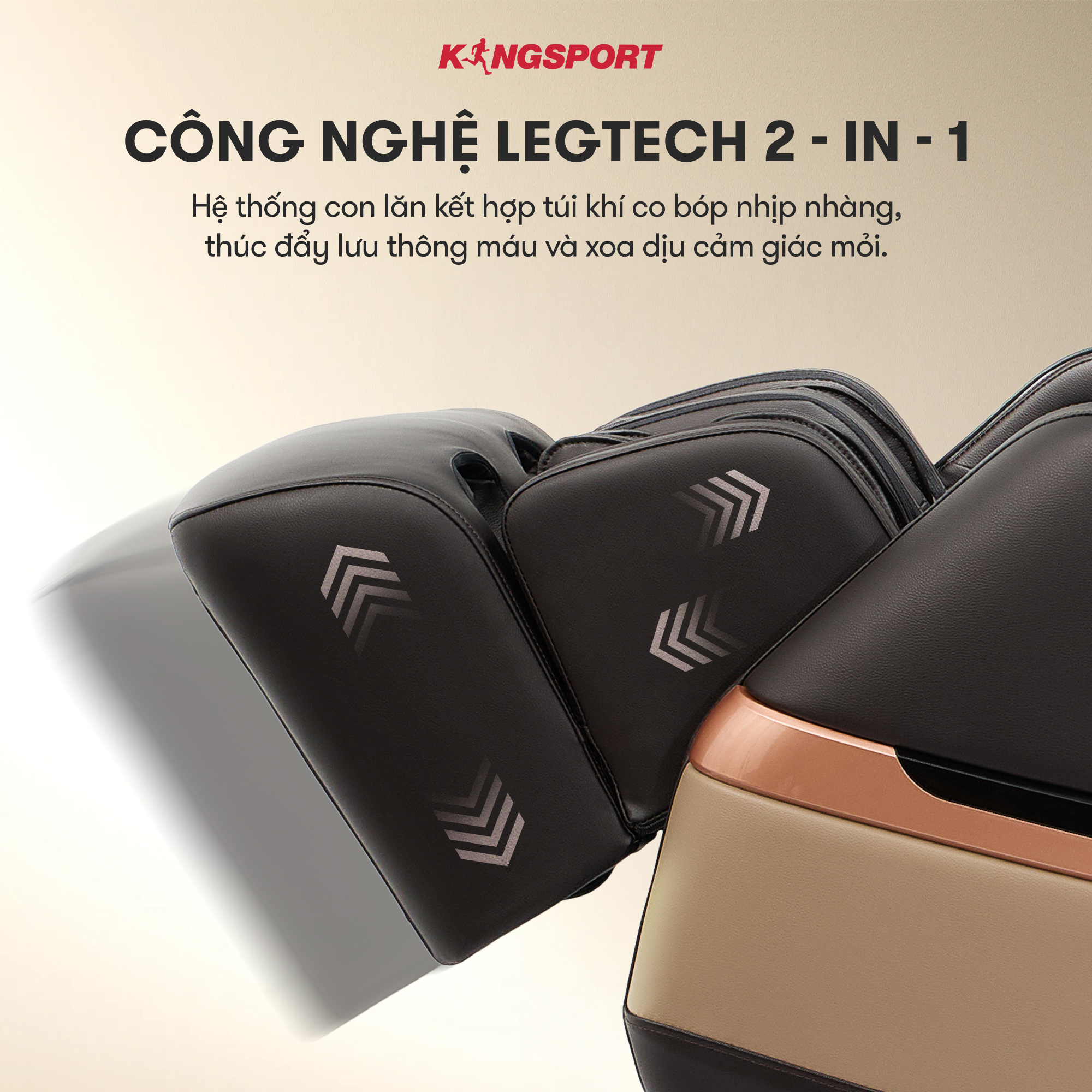 [Miễn phí lắp đặt] Ghế massage KINGSPORT G82 New, Công Nghệ Làm Ấm Warmtech, Công Nghệ Massage Chân Legtech 2-in-1