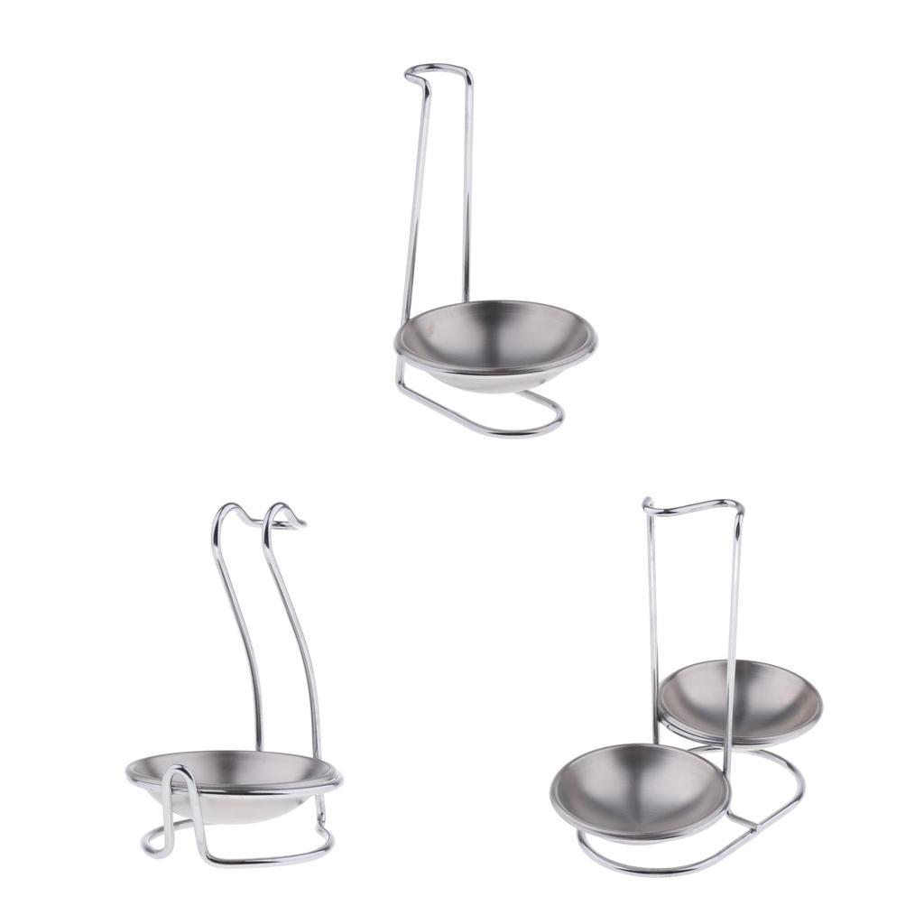 Lid and Spoon Rest Stainless Steel Utensils Lid Holder Single Round Bowls