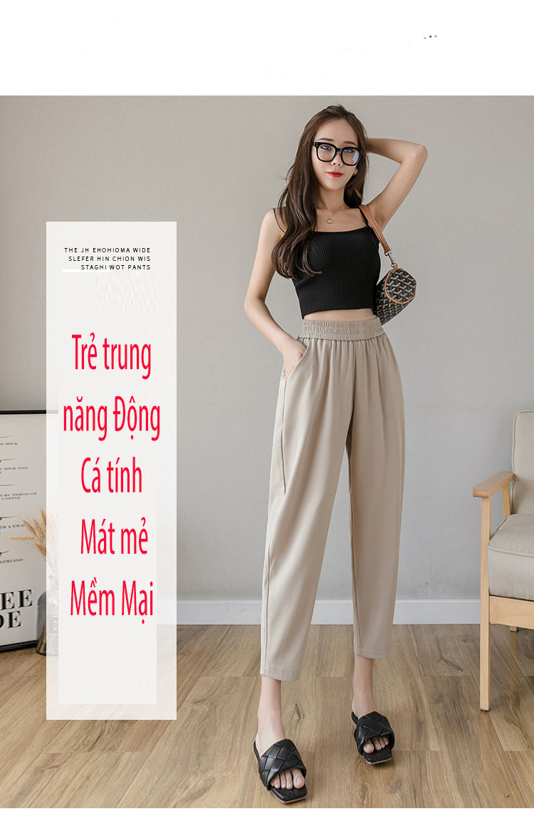 Quần nữ cạp cao giản dị phong cách Hàn Quốc mã NU01